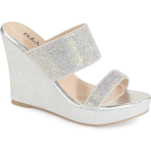 Rhinestone Silver Wedge Sandal - Picture 7 of 7